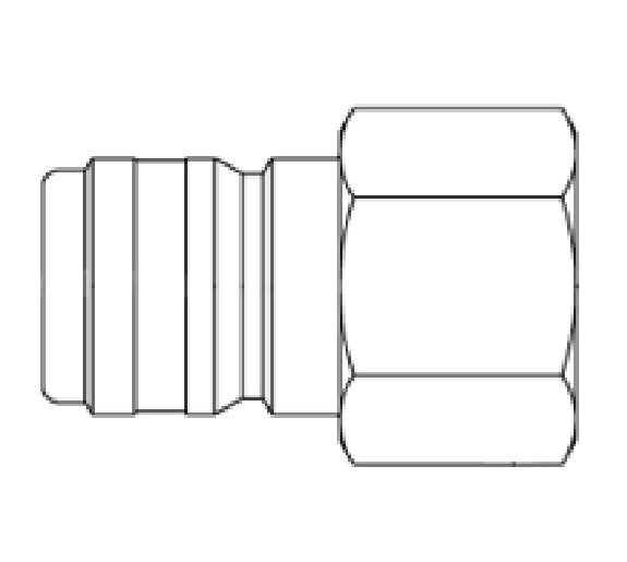 QC-PW06-M-04N-F by Couplamatic | Hydraulic Quick Coupler | PW Series | Pressure Wash | 1/4" Body Size x 1/4-18 | Female NPT | Plug | Brass