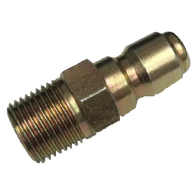 QC-PW06-M-04N-M by Couplamatic | Hydraulic Quick Coupler | PW Series | Pressure Wash | 1/4" Body Size x 1/4-18 | Male NPT | Plug | Brass