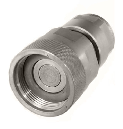 QC-SCFF12-F-12S by Couplamatic | Hydraulic Quick Coupler | SCFF Series | Screw Connect Flat Face | 1/2" Body Size x 1-1/16x12 Female SAE | Socket | Zinc Nickel Plated