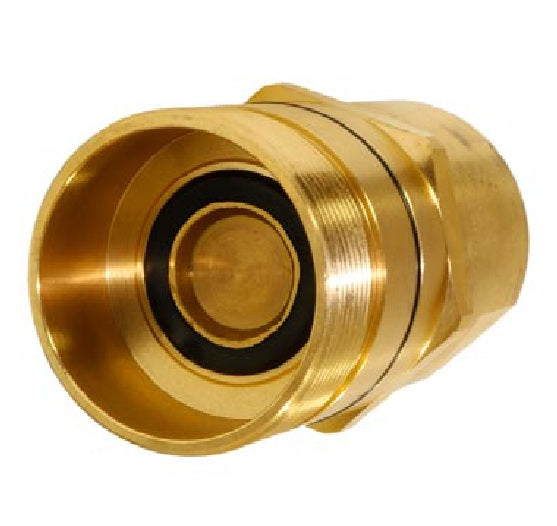 QC-WNG25-M-16N by Couplamatic | Hydraulic Quick Coupler | WNG Series | Screw to Connect | 1" Body Size x 1-11-1/2 Female NPT | Plug | Brass