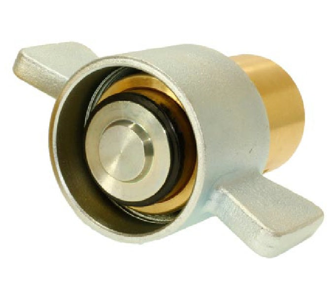 QC-WNG19-F-12N by Couplamatic | Hydraulic Quick Coupler | WNG Series | Screw to Connect | 3/4" Body Size x 3/4-14 Female NPT | Socket | Brass with Zinc Plated Wing Nut
