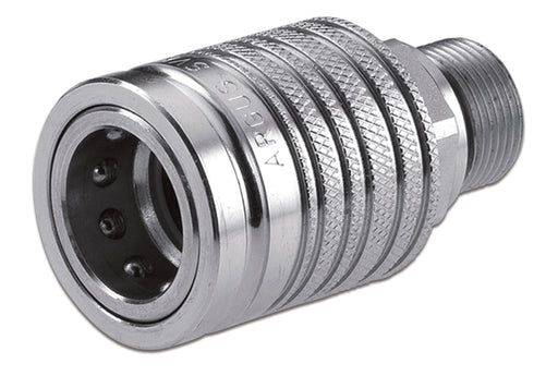QCF-0808-FNPR ARGUS by Kuriyama | Hydraulic Quick Disconnect Coupling | QO-ISO-A | Poppet Standard ISO 7241 A Push Pull | -08 ISO 7241 A x -08 Female NPTF | Socket | Galvanized Steel