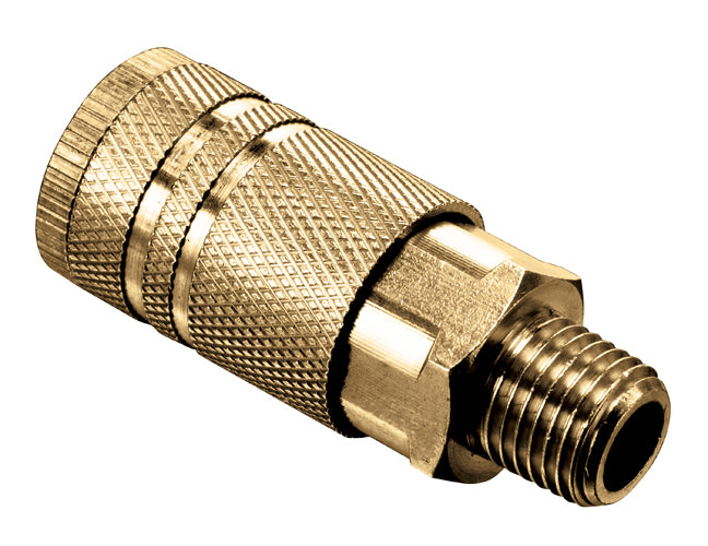 QDAC-4MC by Kuriyama | Industrial Quick Disconnect Coupling | QDAC-MC Series | 1/4" Body Size x 1/4" Male NPTF | Socket | Brass