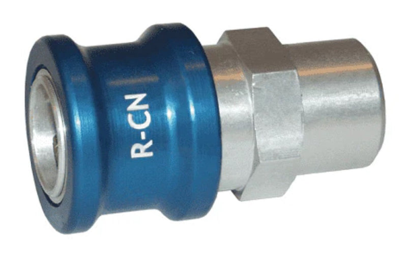 R-CN by Dixon Valve | FloMAX R-Series (Roll-Pin Style) | Coolant Fluid Nozzle | 1/2" Female NPT | Teal/Blue | Anodized Aluminum