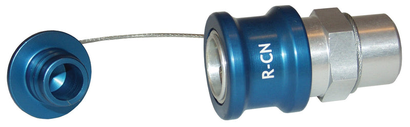 R-CN-P by Dixon Valve | FloMAX R-Series (Roll-Pin Style) | Coolant Fluid Nozzle with Plug | 1/2" Female NPT | Teal/Blue | Anodized Aluminum