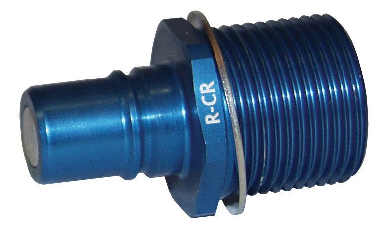 R-CR by Dixon Valve | FloMAX R-Series (Roll-Pin Style) | Coolant Fluid Receiver | 1.187-12 UN-2A Male NPT x 0.875-14 UN-2B Female NPT | Teal/Blue | Anodized Aluminum