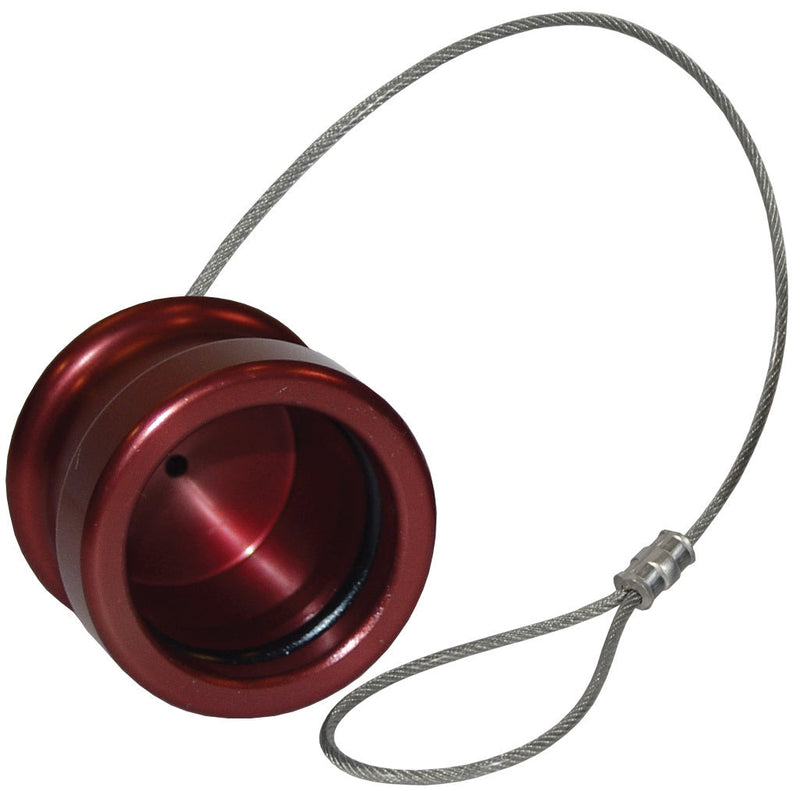 R-ER-CAP by Dixon Valve | FloMAX R-Series (Roll-Pin Style) | Engine Oil Receiver Cap | 3/4" Female NPT | Red | Anodized Aluminum