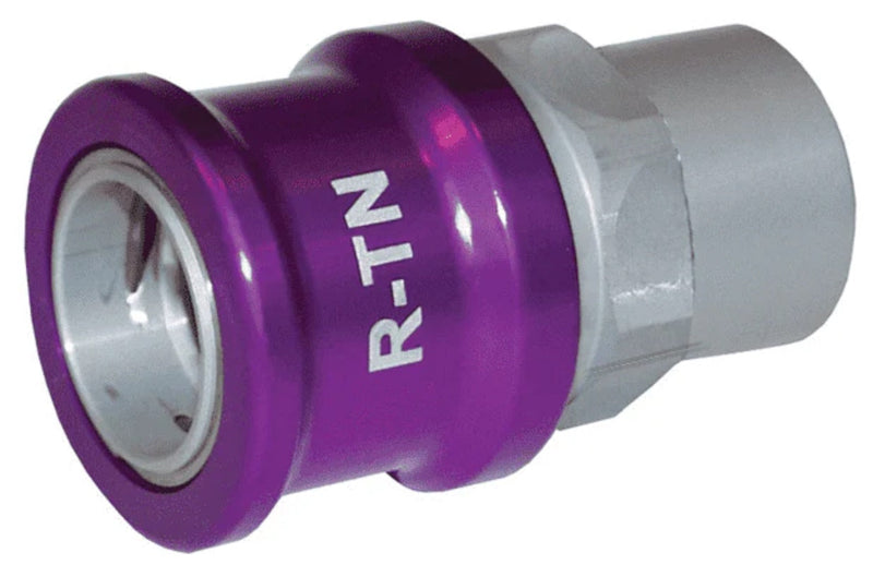 R-TN by Dixon Valve | FloMAX R-Series (Roll-Pin Style) | Transmission Fluid Nozzle | 3/4" Female NPT | Violet/Purple | Anodized Aluminum