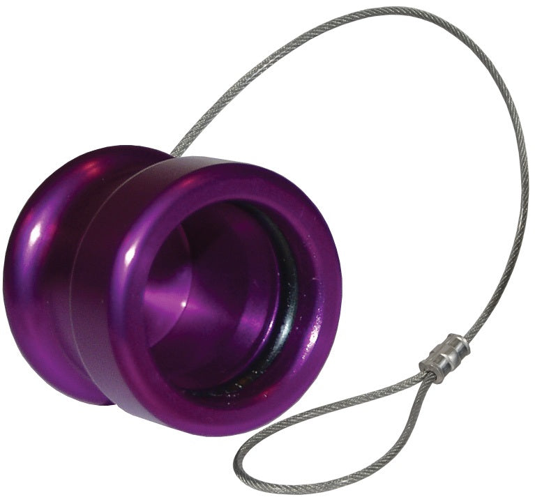 R-TR-CAP by Dixon Valve | FloMAX R-Series (Roll-Pin Style) | Transmission Fluid Receiver Cap | Violet/Purple | Anodized Aluminum