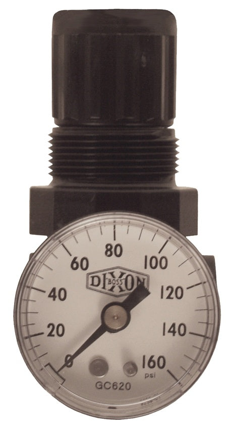 R07-100RG by Dixon Valve | R07 Series 1 | Miniature Regulator | 1/8" Port Size | 14 SCFM | with Gauge | 5-100 PSI Pressure Range