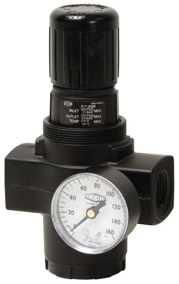 R17-600RG by Dixon Valve | R17 Series 1 | Jumbo Regulator | 3/4" Port Size | 440 SCFM | with Gauge | 5-125 PSI Pressure Range