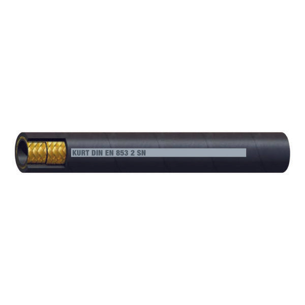 R2S-04-50 by Kurt Hydraulics | R2S Series | 0.25in ID x 0.59in ID | 5800 MAWP | 2-Wire Hydraulic Hose with Nitrile Tube and Neoprene Cover | SAE 100R2-S, DIN EN 853 2SN, Applicable MSHA Standards | Black | 50ft Reel