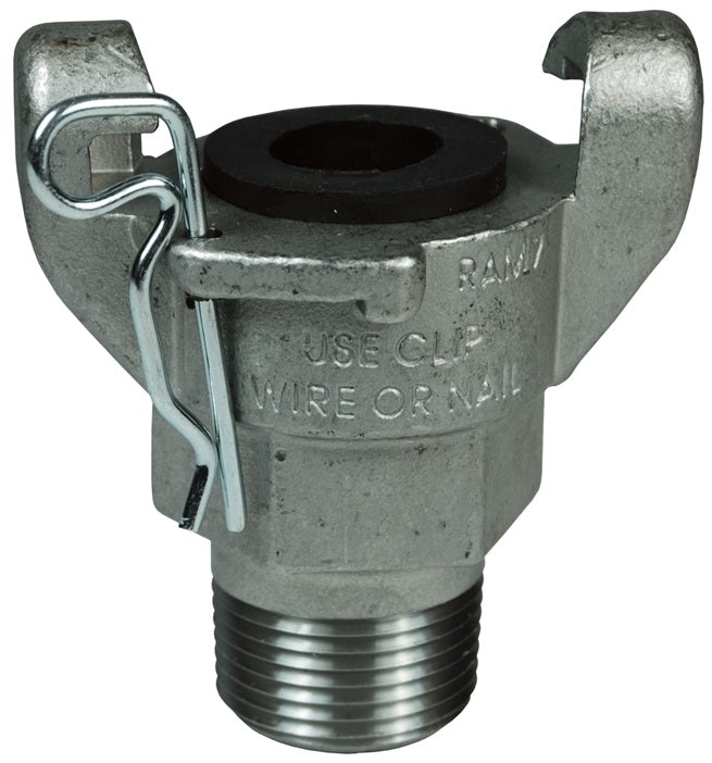 RAM7 Air King® by Dixon Valve | Pneumatic Fitting | 2-Lug Threaded End | Chicago Style x 3/4" Male NPT | 316 Stainless Steel
