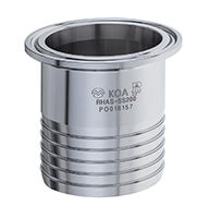 RHAS-SS200 by Kuriyama | RHAS-SS Series | Sanitary Rubber Hose Fitting | 2" Tri Clamp End x 2" Hose Shank | Short | Straight | 316 Stainless Steel