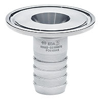 RHAS-SS150100 by Kuriyama | RHAS-SS Series | Sanitary Rubber Hose Fitting | 1-1/2" Tri Clamp End x 1" Hose Shank | Short | Straight | 316 Stainless Steel