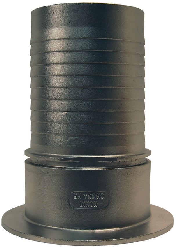RN400NO by Dixon Valve | Notched Turned Back Nipple | 4" Flange x 4" Hose ID | 316 Stainless Steel