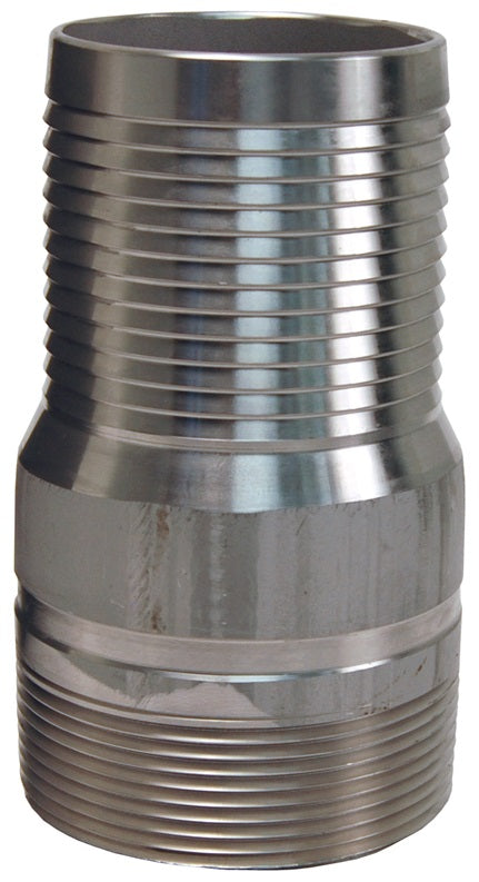 RST40 by Dixon Valve | King Combination Nipple | No Knurl | 4" Male NPT x 4" Hose ID | 316 Stainless Steel