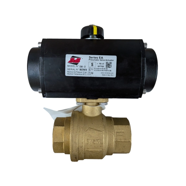 EA3D64H39A by RuB Inc. | Standard Actuation Kit | S64(39)LT Low Torque Ball Valve & EA Double Acting Pneumatic Actuator | Size 1-1/2" | Brass