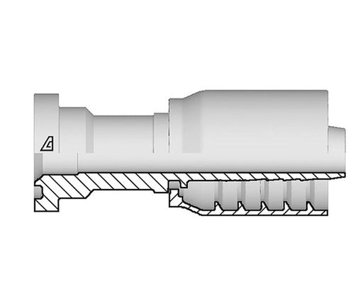 S-1620-C61S Alfagomma by Kuriyama | S Series | One-Piece AlfaCrimp Hydraulic Hose Fitting | SAE J518 | -20 Code 61 Flange x -16 Hose ID | Steel