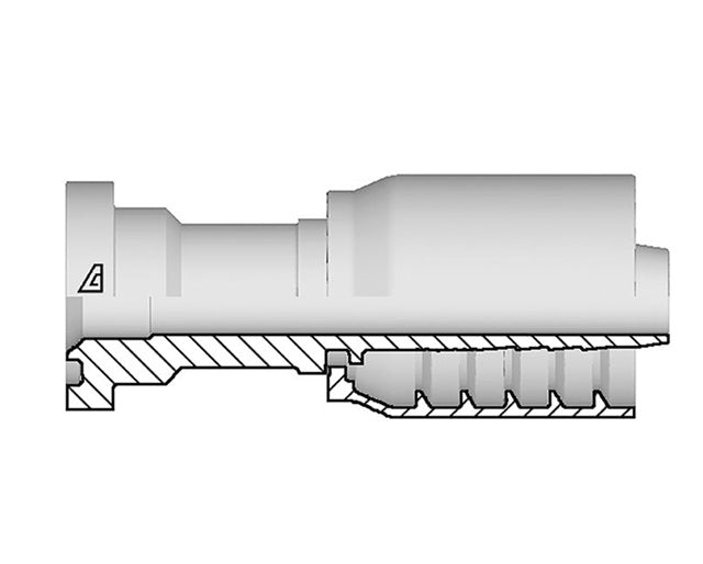 S-2420-C61S Alfagomma by Kuriyama | S Series | One-Piece AlfaCrimp Hydraulic Hose Fitting | SAE J518 | -20 Code 61 Flange x -24 Hose ID | Steel