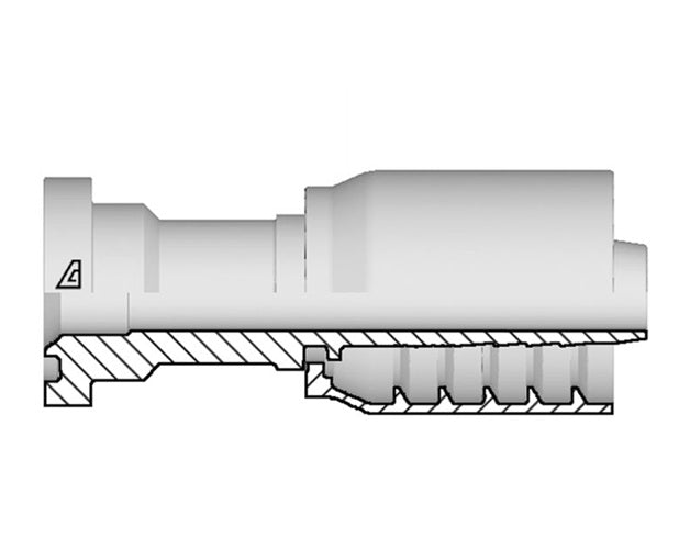 S-1624-C62S Alfagomma by Kuriyama | S Series | One-Piece AlfaCrimp Hydraulic Hose Fitting | SAE J518 | -24 Code 62 Flange x -16 Hose ID | 6000 PSI | Steel