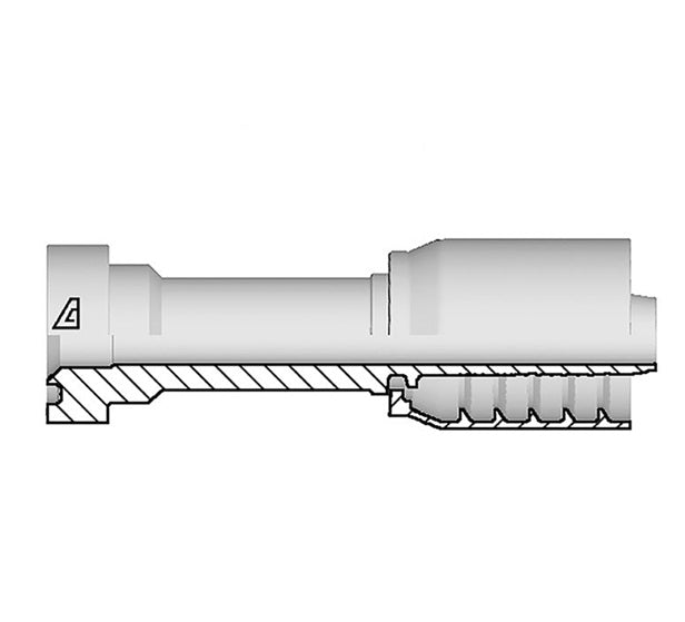 S-2424-CFLS Alfagomma by Kuriyama | S Series | One-Piece AlfaCrimp Hydraulic Hose Fitting | -24 CAT Flange x -24 Hose ID | Steel