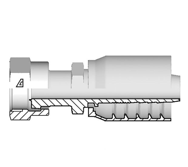 S-0808-FOFS Alfagomma by Kuriyama | S Series | One-Piece AlfaCrimp Hydraulic Hose Fitting | -08 Female ORFS x -08 Hose ID | Steel