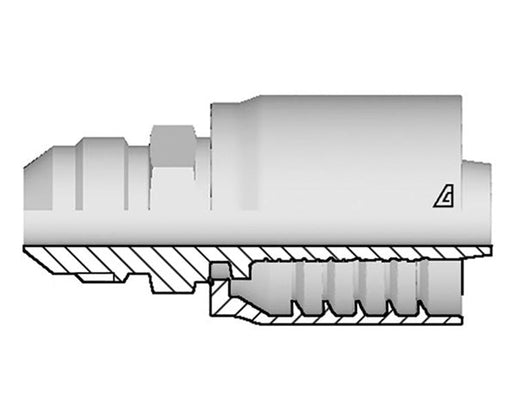S-0606-MJIC Alfagomma by Kuriyama | S Series | One-Piece AlfaCrimp Hydraulic Hose Fitting | -06 Male JIC x -06 Hose ID | Steel