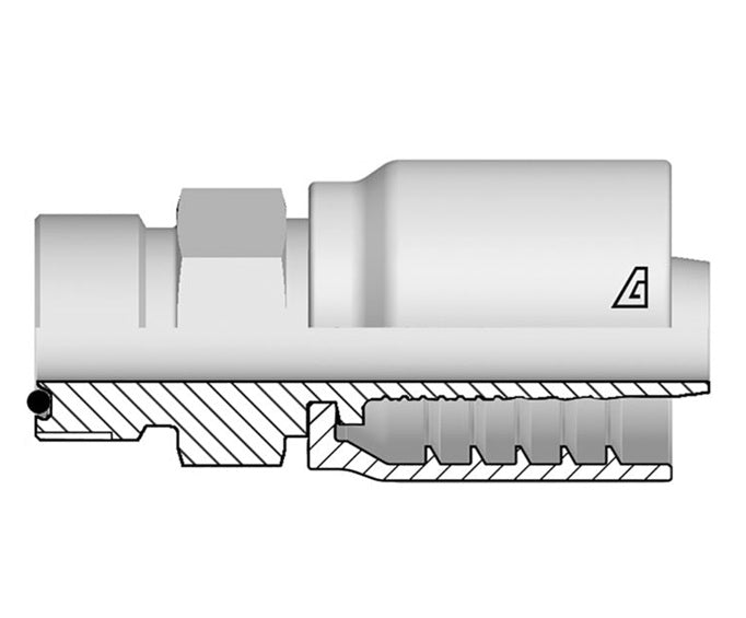 S-1236-MMSH Alfagomma by Kuriyama | S Series | One-Piece AlfaCrimp Hydraulic Hose Fitting | DIN 3865 Heavy | M36 Metric Male 24° Seat x -12 Hose ID | Steel