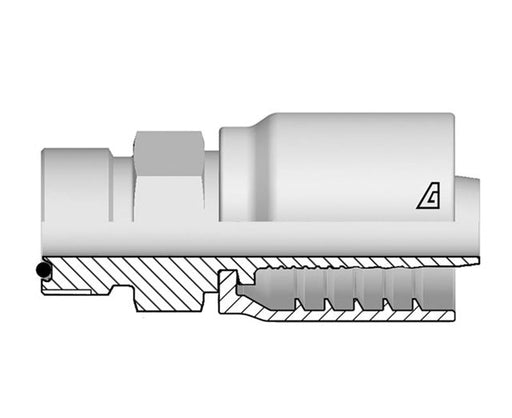 S-1616-MOFS Alfagomma by Kuriyama | S Series | One-Piece AlfaCrimp Hydraulic Hose Fitting | -16 Male ORFS x -16 Hose ID | Steel