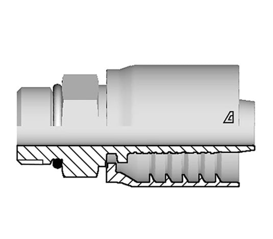 S-1212-MORB Alfagomma by Kuriyama | S Series | One-Piece AlfaCrimp Hydraulic Hose Fitting | -12 SAE Male ORB x -12 Hose ID | Steel