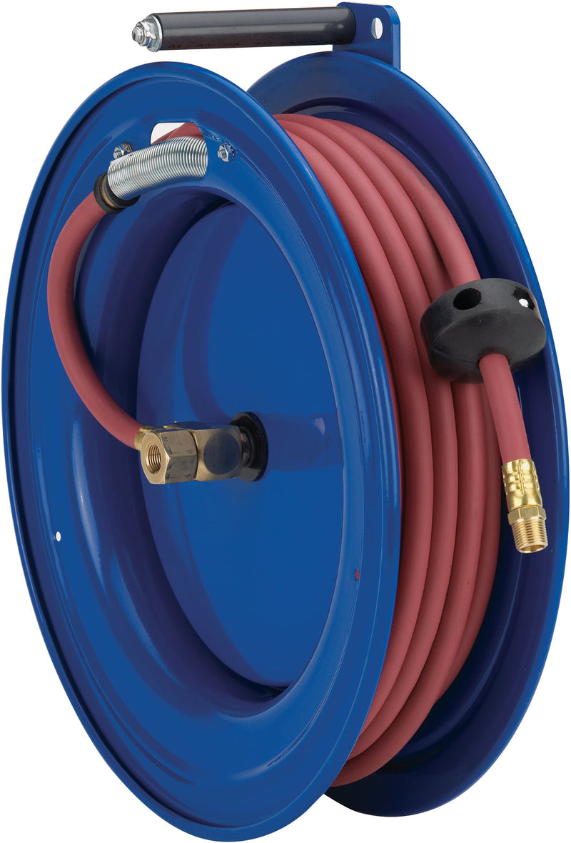 SR15L-L325 by Coxreels | S Series | 300 PSI Right Side Mount Spring Driven Hose Reel for Air, Water & Oil | 3/8" Hose ID, 3/8" FNPT Inlet | Steel | 25ft Capacity, Hose Not Included