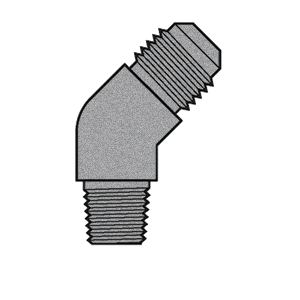 B-354-12-08 Breco by Foster | 3/4" Male SAE 45° Flare x 1/2" Male NPTF Thread | 45° Elbow