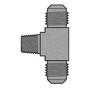 B-345-04-04-06 Breco by Foster | 1/4" Male SAE 45° Flare x 1/4" Male SAE 45° Flare x 3/8" Male NPTF Thread | Tee