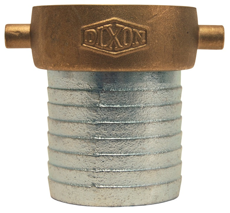 SB17 by Dixon Valve | King Short Shank Suction Hose Coupling | Female Fitting | 1-1/4" Female NPSM x 1-1/4" Hose ID | Plated Iron Shank | Brass Nut