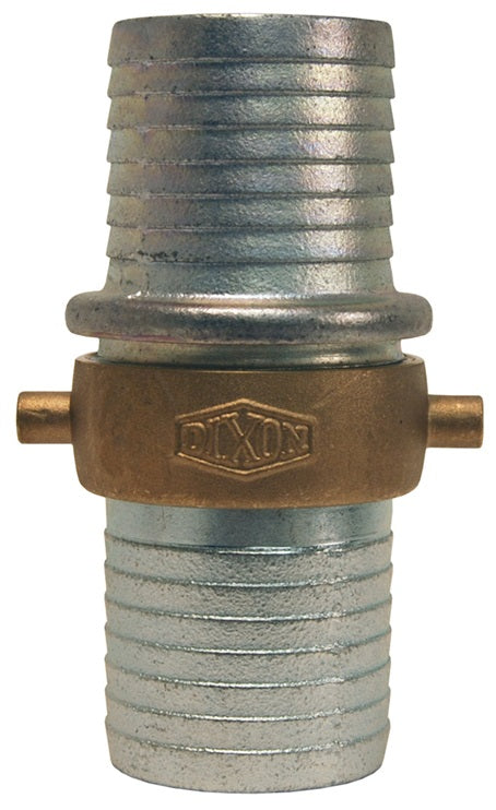 SB78 by Dixon Valve | King Short Shank Suction Hose Coupling | Complete Coupling | 2" Male NPSM x 2" Female NPSM | Plated Iron Shank | Brass Nut