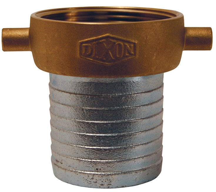 SB32N by Dixon Valve | King Short Shank Suction Hose Coupling | Female Fitting | 2-1/2" Female NST(NH) x 2-1/2" Hose ID | Plated Iron Shank | Brass Nut