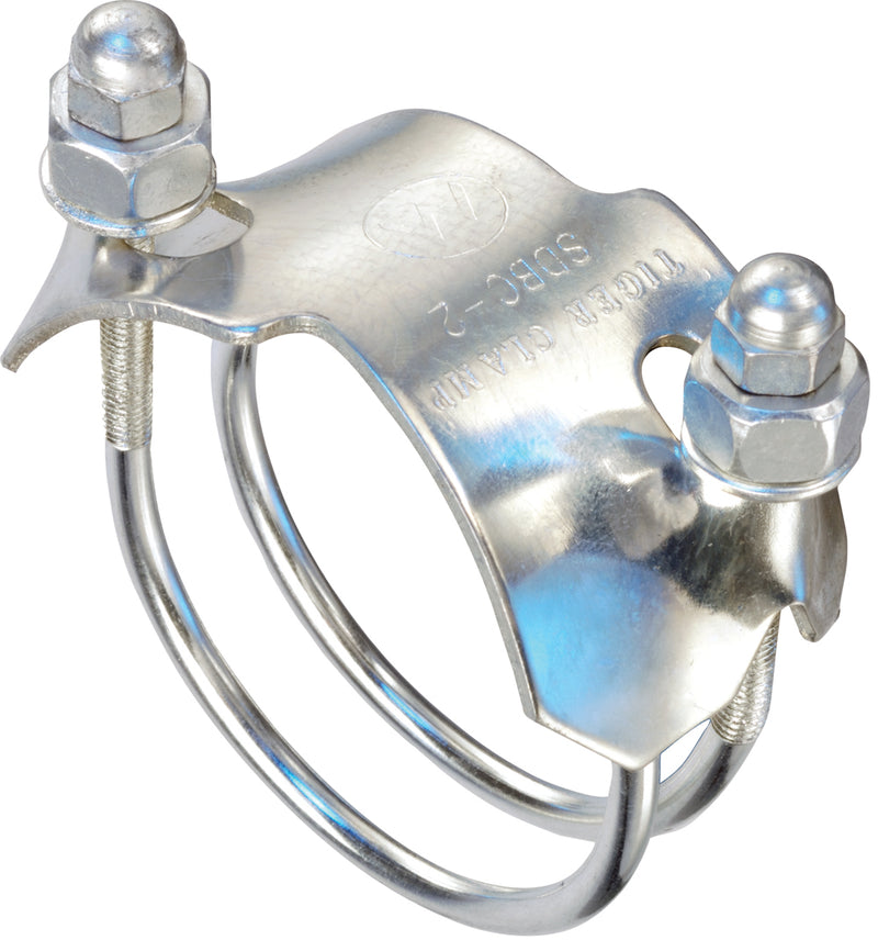SDBC-2.25 Tigerflex® by Kuriyama | SDBC Series | Counterclockwise Spiral Double Bolt Clamp | 2-1/4" Size | Zinc Plated Carbon Steel