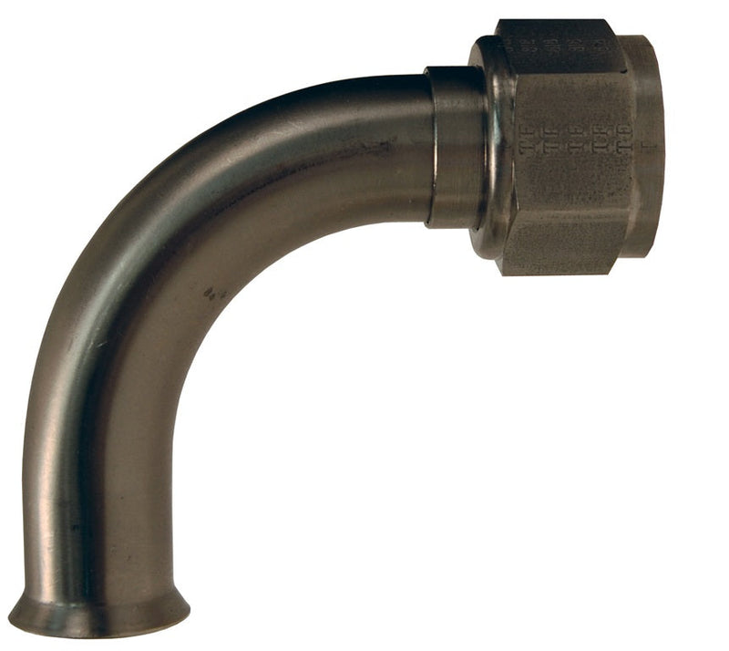SFMF375-90 by Dixon Valve | Weld End Metal Hose Fitting | 90° Elbow | 9/16" Female SAE 37° JIC x 3/8" Tube OD | 304 Stainless Steel Nut & Sleeve