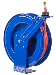 SH-N-450 by Coxreels | SH Series | 300 PSI Spring Driven Hose Reel | 1/2" Hose ID, 1/2" FNPT Inlet x 1/2" MNPT Hose End | Steel | 50ft PVC Hose Included