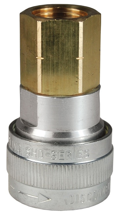 2SHDF2 by Dixon Valve | Pneumatic Quick Disconnect Coupling | SHD-Series | 1/4" Female NPT x 1/4" Twist-Lock Interchange | Socket | Nitrile Seal | Aluminum