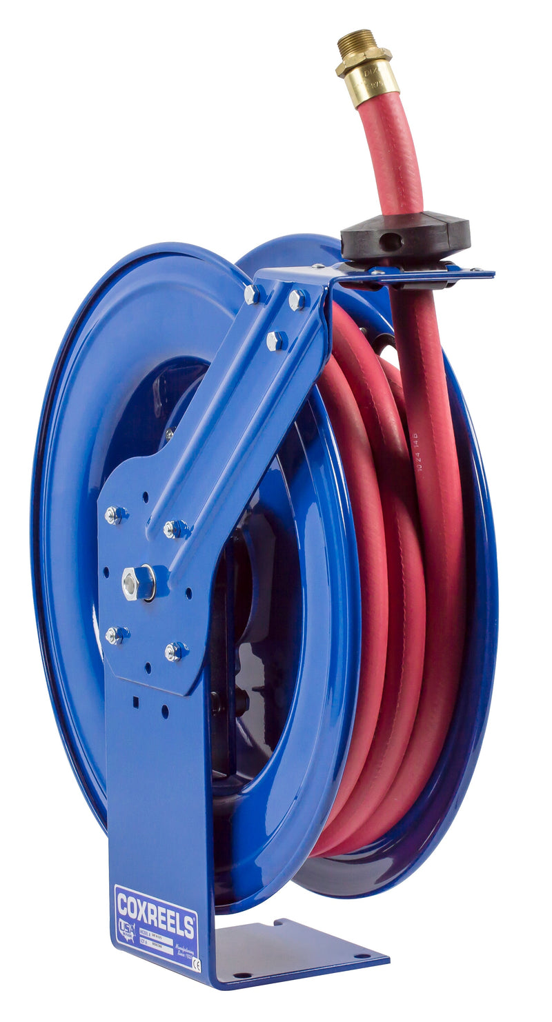 EZ-SHF-525 by Coxreels | EZ-SH-Fuel Series | 300 PSI EZ-Coil Safety Spring Driven Hose Reel for Fuel | 3/4" Hose ID, 3/4" FNPT Inlet x 3/4" MNPT Hose End | Steel | 25ft Nitrile Rubber Hose Included
