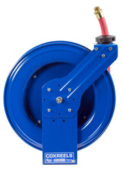 SHF-N-525 by Coxreels | SH-Fuel Series | 300 PSI Spring Driven Hose Reel for Fuel | 3/4" Hose ID, 3/4" FNPT Inlet x 3/4" MNPT Hose End | Steel | 25ft Nitrile Rubber Hose Included