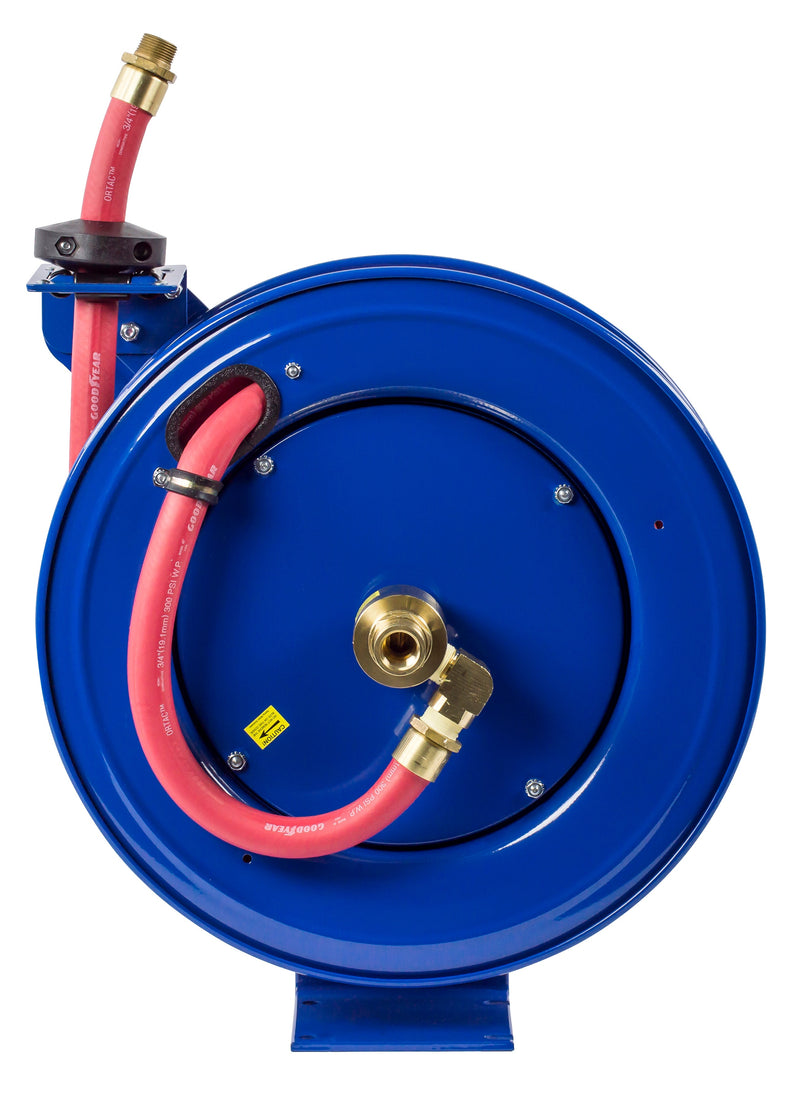 EZ-SHF-525 by Coxreels | EZ-SH-Fuel Series | 300 PSI EZ-Coil Safety Spring Driven Hose Reel for Fuel | 3/4" Hose ID, 3/4" FNPT Inlet x 3/4" MNPT Hose End | Steel | 25ft Nitrile Rubber Hose Included