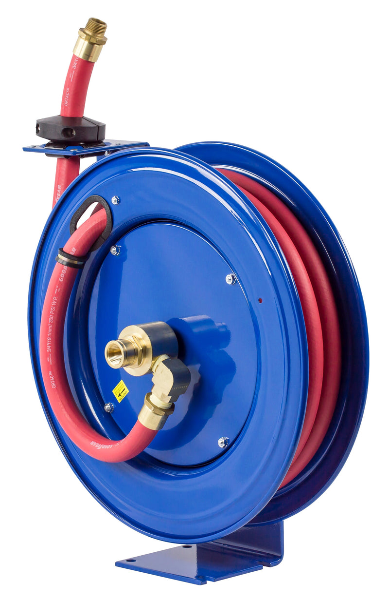 EZ-SHF-525 by Coxreels | EZ-SH-Fuel Series | 300 PSI EZ-Coil Safety Spring Driven Hose Reel for Fuel | 3/4" Hose ID, 3/4" FNPT Inlet x 3/4" MNPT Hose End | Steel | 25ft Nitrile Rubber Hose Included