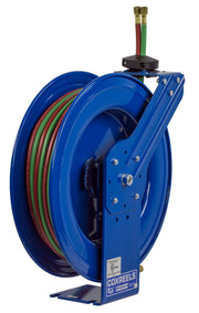 SHW-N-175 by Coxreels | SHW Series | 200 PSI Dual Hose Spring Driven Hose Reel for Oxy-Acetylene Welding | 1/4" Hose ID, 1/4" FNPT Inlet x 1/4" MNPT Hose End | Steel | 75ft EPDM Hose Included