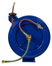 SHWL-N-150 by Coxreels | SHW Series | 200 PSI Dual Hose Spring Driven Hose Reel for Oxy-Acetylene Welding | 1/4" Hose ID, 1/4" FNPT Inlet | Steel | 50ft Capacity, Hose Not Included