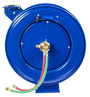 SHWL-N-160 by Coxreels | SHW Series | 200 PSI Dual Hose Spring Driven Hose Reel for Oxy-Acetylene Welding | 1/4" Hose ID, 1/4" FNPT Inlet | Steel | 60ft Capacity, Hose Not Included