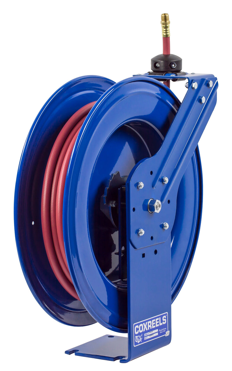 SH-N-360 by Coxreels | SH Series | 300 PSI Spring Driven Hose Reel | 3/8" Hose ID, 3/8" FNPT Inlet x 3/8" MNPT Hose End | Steel | 60ft PVC Hose Included