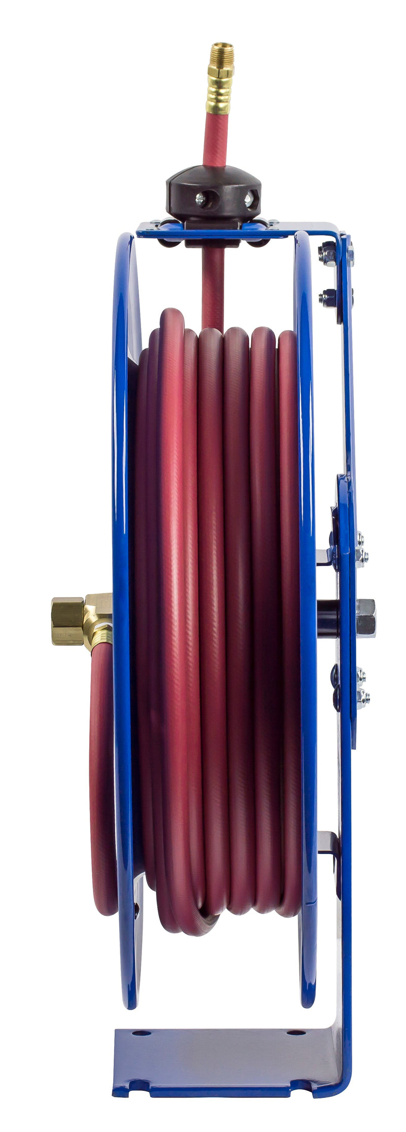 SH-N-3100 by Coxreels | SH Series | 300 PSI Spring Driven Hose Reel | 3/8" Hose ID, 3/8" FNPT Inlet x 3/8" MNPT Hose End | Steel | 100ft PVC Hose Included